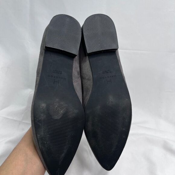 H by Halston Barcelona Gray Vegan Suede Pointed Toe Slip On Flats Size 7.5 - Picture 8 of 12